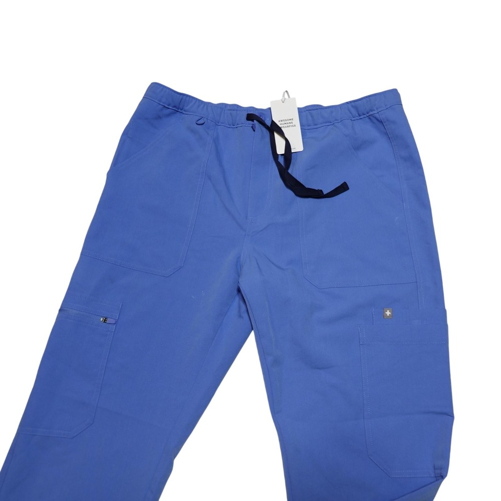FIGS Cairo Cargo Pants Mens Large 36x33 Blue Technical Scrub Stretch Workwear